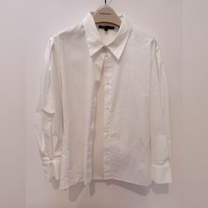 Maje white shirt with jeweled button